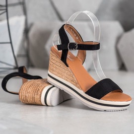 Weide Cunhas de camurça elegantes preto 1