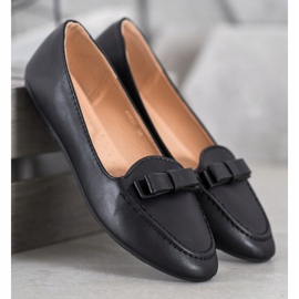 SHELOVET Lordes negros com couro ecológico preto 1