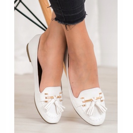 Nio Nio Mocassins Elegantes Com Franjas branco 1 Nio Nio Mocassins Elegantes Com Franjas branco 1