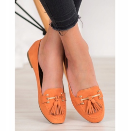 Nio Nio Mocassins Elegantes Com Franjas laranja 1 Nio Nio Mocassins Elegantes Com Franjas laranja 1