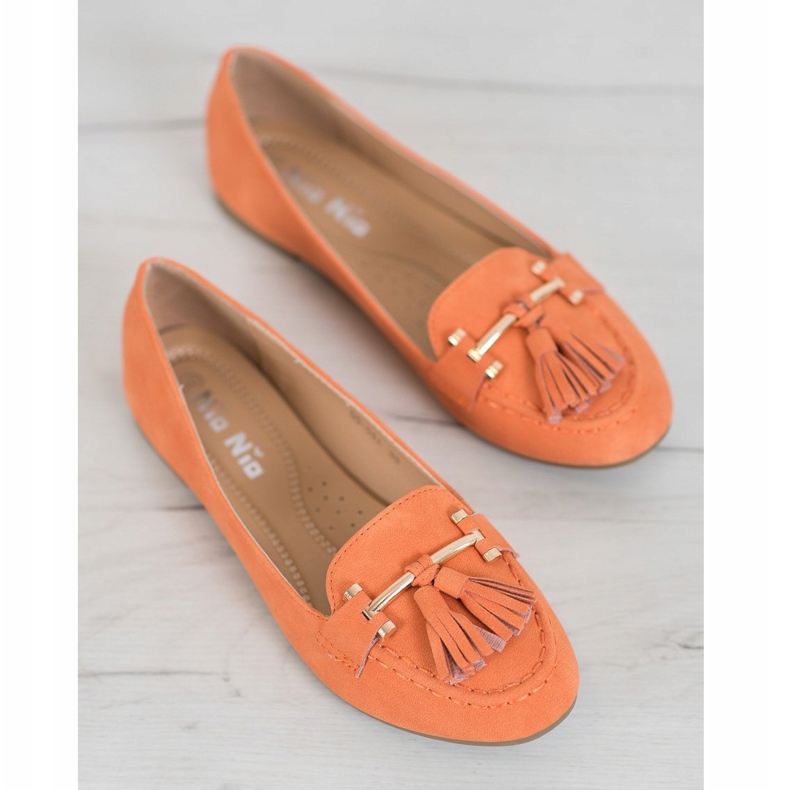 Nio Nio Mocassins Elegantes Com Franjas laranja 2