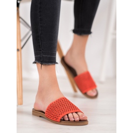 Renda Chinelos Openwork laranja 1