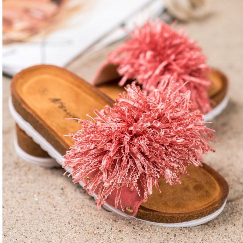 SHELOVET chinelos de coral elegantes multicolorido rosa 2