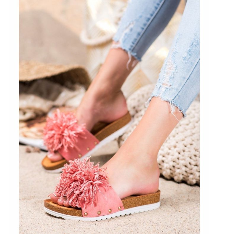 SHELOVET chinelos de coral elegantes multicolorido rosa 1