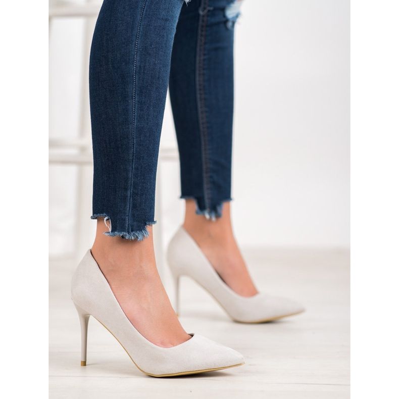 SHELOVET Sapatos de salto alto cinza sexy 2