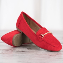 Anesia Paris Mocassins elegantes de camurça vermelho 2