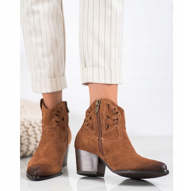 Botas de cowboy VINCEZA a céu aberto castanho 2