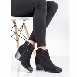 Botas de cowboy VINCEZA a céu aberto preto 1