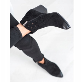 Botas de cowboy VINCEZA a céu aberto preto 2