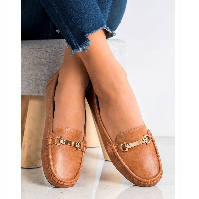 Clowse Mocassins de camelo com enfeite marrom 1
