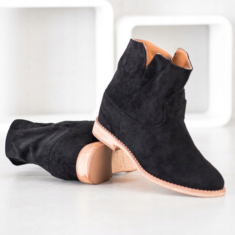 Bella Paris Botas de caubói de camurça preto 1
