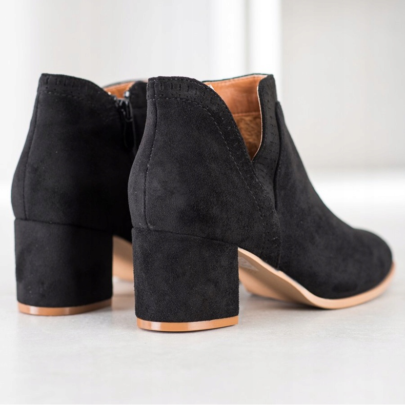 Bella Paris Botas Curtas de Camurça preto 1