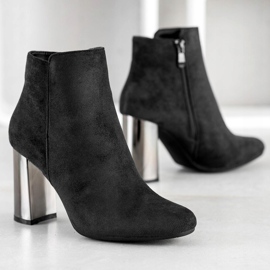 Janessa Botas Com Salto Prateado preto 2