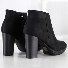 Lovery Botas curtas de salto alto preto 1