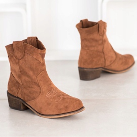 Queentina O conforto de botas de cowboy com isolamento castanho 2