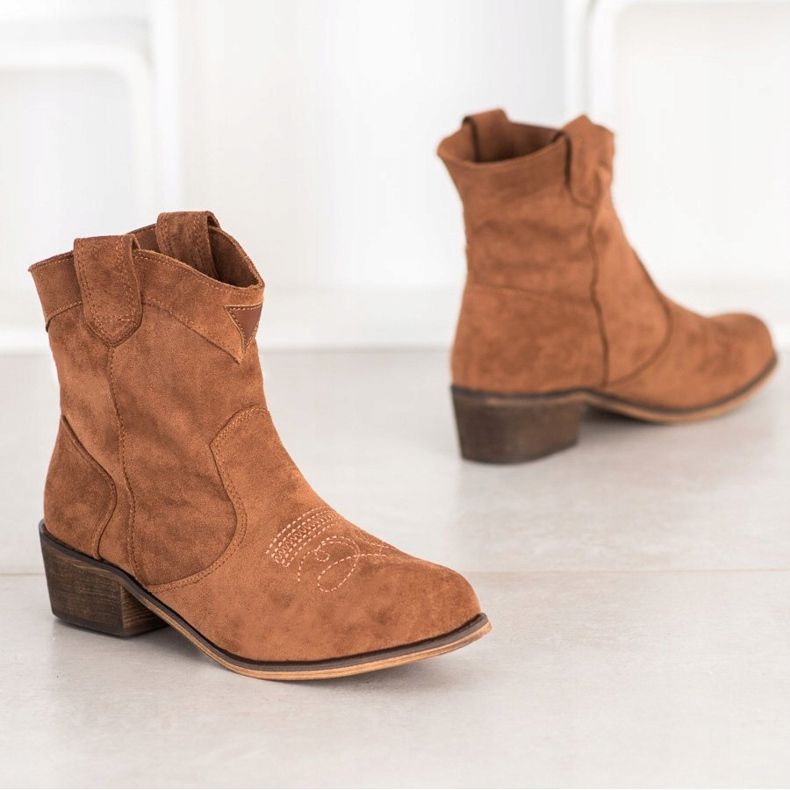 Queentina O conforto de botas de cowboy com isolamento castanho 2