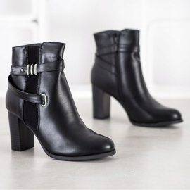 Queen Vivi Botas Com Listras Decorativas preto 1