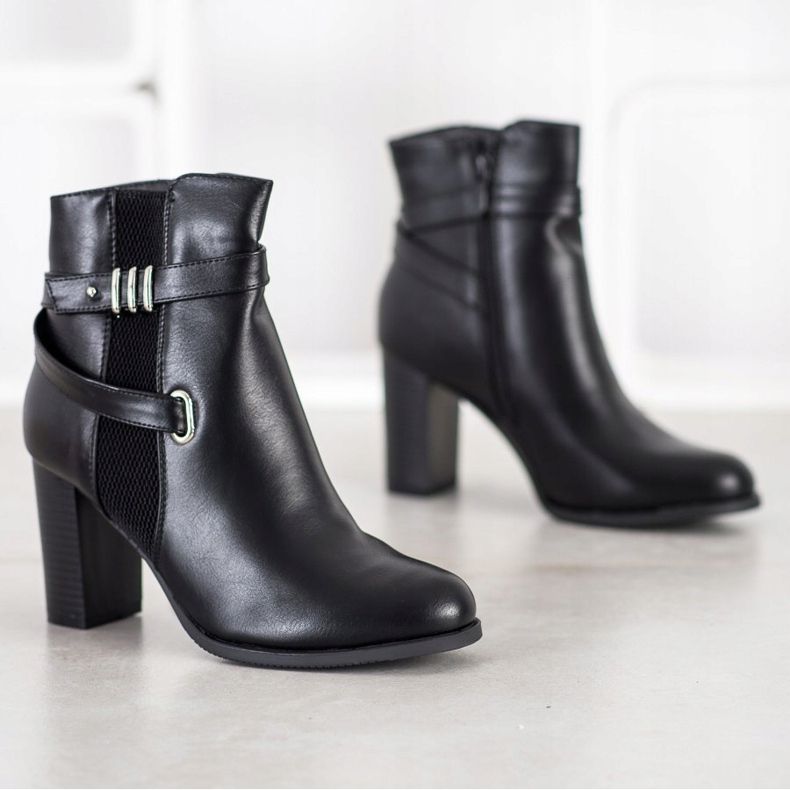 Queen Vivi Botas Com Listras Decorativas preto 1