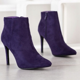 Small Swan Botas elegantes de salto alto roxo 2