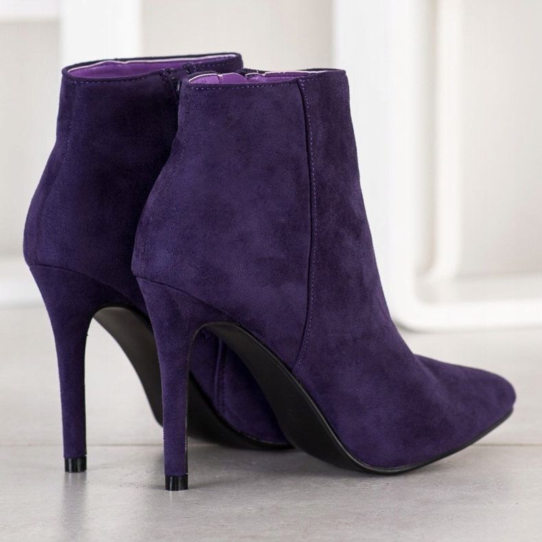 Small Swan Botas elegantes de salto alto roxo 1
