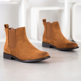 Ideal Shoes Botas de camurça chelsea marrom 1