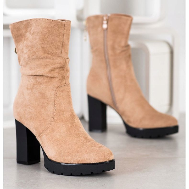 Bella Paris Botas altas na plataforma bege 2