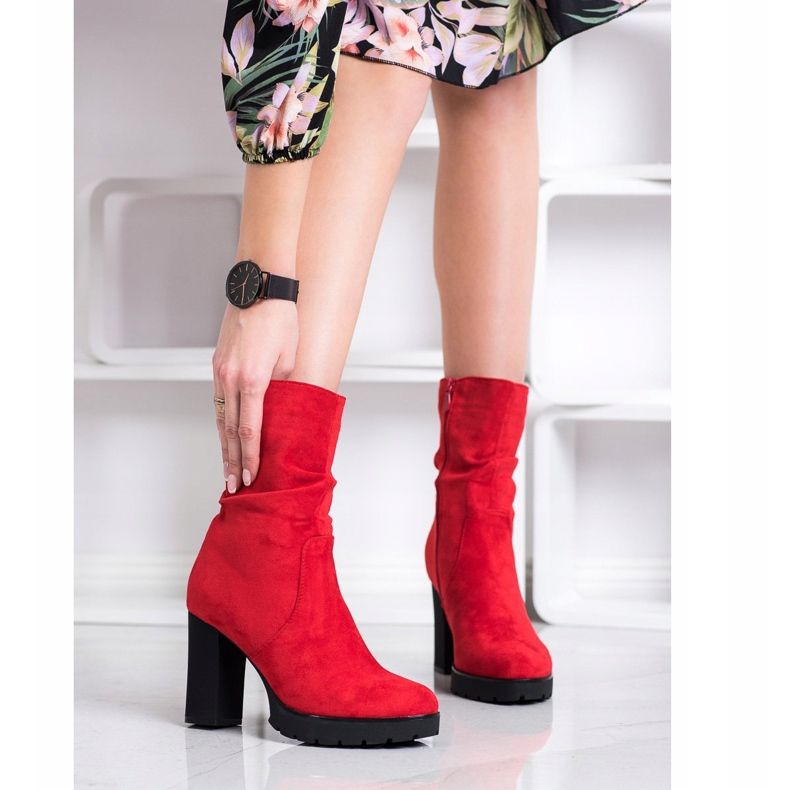 Bella Paris Botas altas na plataforma vermelho 1