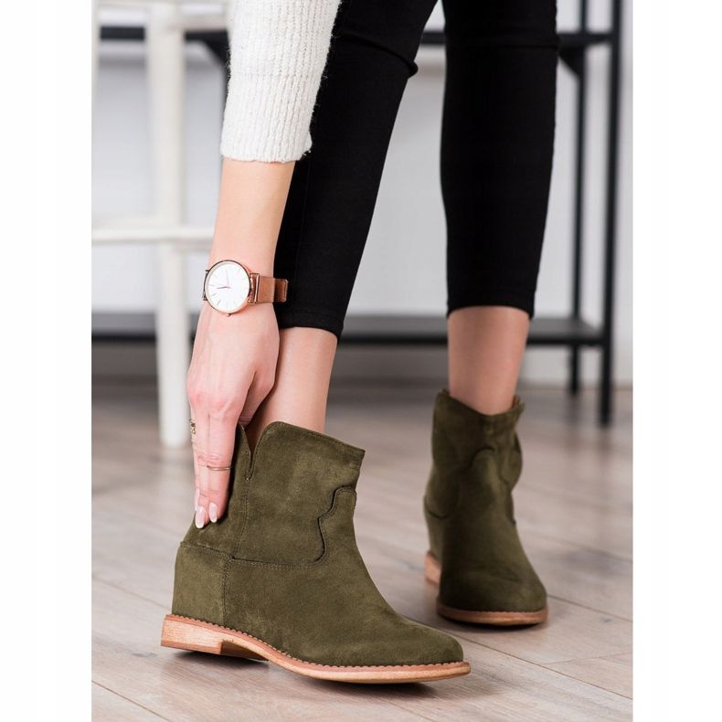 Bella Paris Botas Cowboy de Camurça Quente verde 1