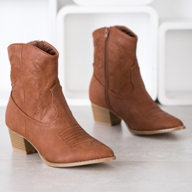 SHELOVET Botas de caubói com estampa castanho 1 SHELOVET Botas de caubói com estampa castanho 1