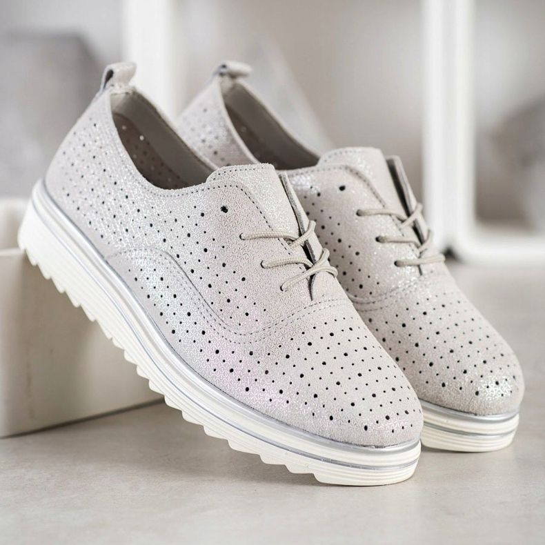 Goodin Calçado de couro a céu aberto bege 2