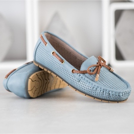 Kylie Mocassins confortáveis marrom azul 1