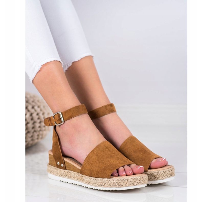 Kylie Sandálias Camel Wedge marrom 1