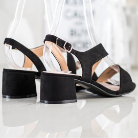 Kylie Sandálias pretas na barra baixa preto 1