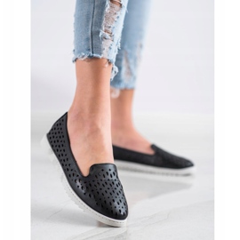 Sabatina Slipons com padrão Openwork preto 2