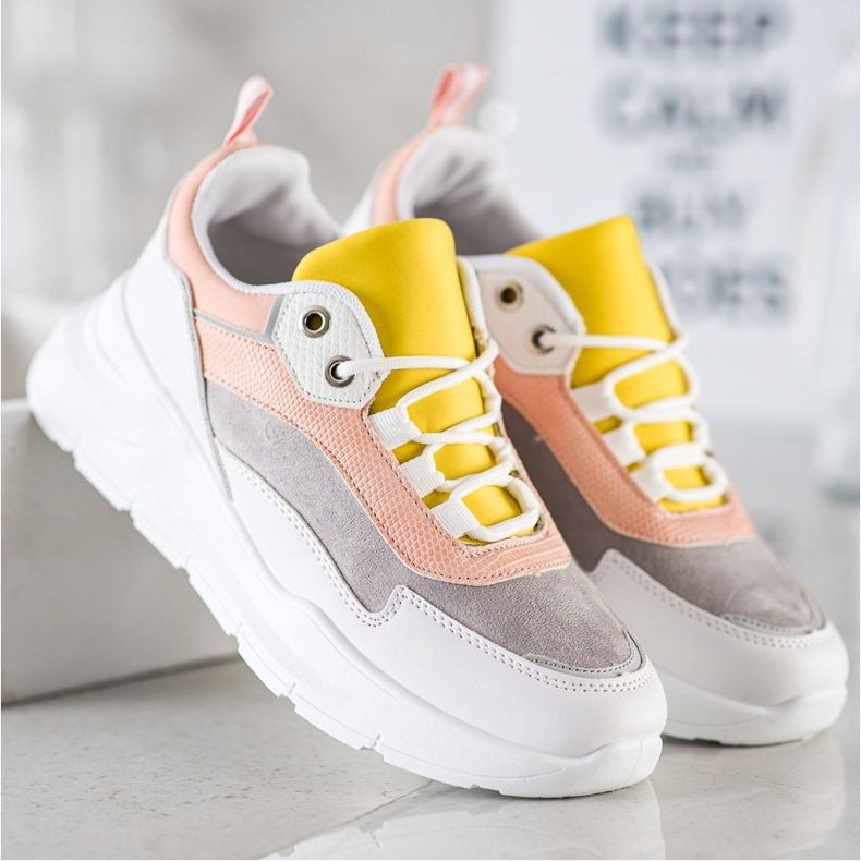 SHELOVET Tênis elegantes atados multicolorido 2