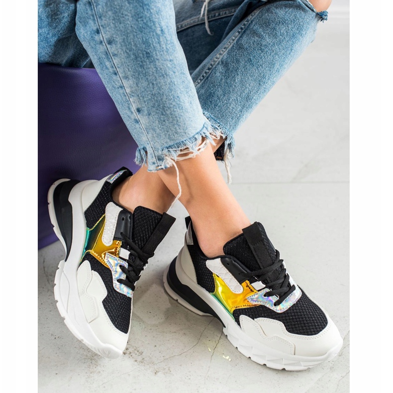 SHELOVET Tênis da moda branco preto multicolorido 1
