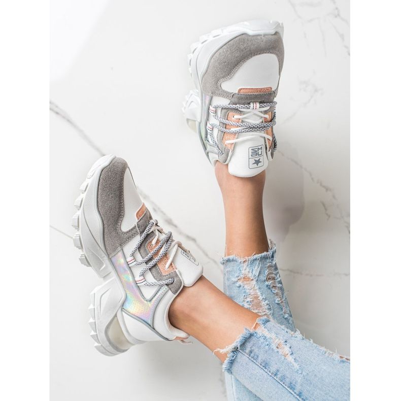 SHELOVET Tênis estilosos branco multicolorido 1