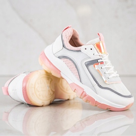 Ideal Shoes Tênis com inserção de brilho branco 1