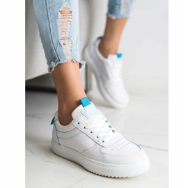 SHELOVET Calçados esportivos feitos de couro ecológico branco 2