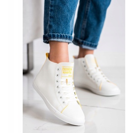 Ideal Shoes Tênis de tênis de alta moda branco 2