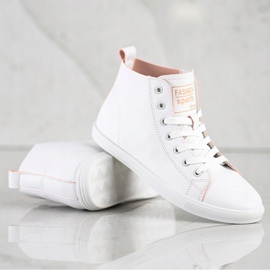 Ideal Shoes Tênis de tênis de alta moda branco 1