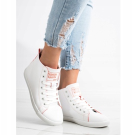 Ideal Shoes Tênis de tênis de alta moda branco 1