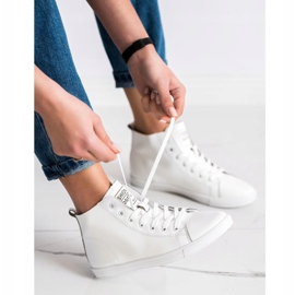Ideal Shoes Tênis de tênis de alta moda branco 1