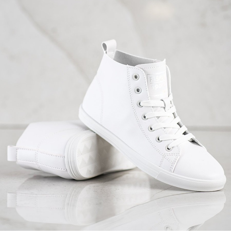 Ideal Shoes Tênis de tênis de alta moda branco 1