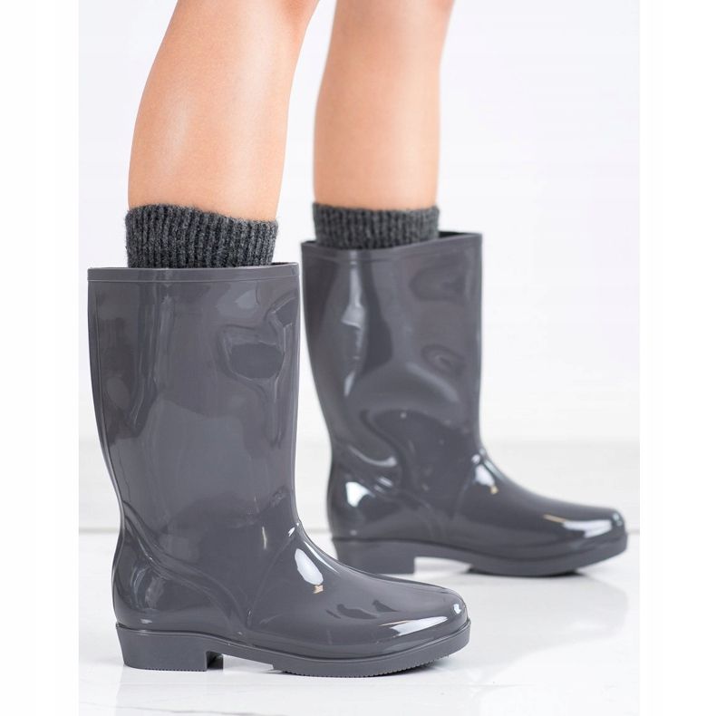 SHELOVET Shiny High Wellies cinza 1