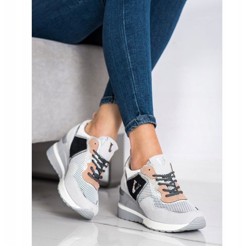 Tênis coloridos VINCEZA branco cinza multicolorido 1
