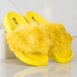 SHELOVET Chinelos de borracha com pele amarelo 1