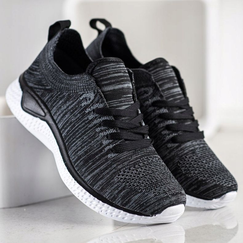 SHELOVET Calçados esportivos de amarrar preto 2