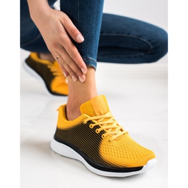 Bona Tênis esportivos leves preto amarelo 2