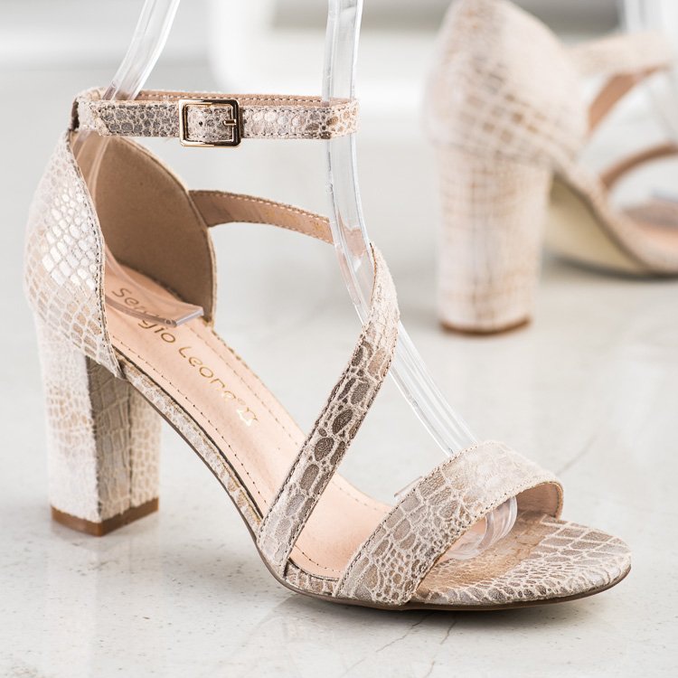 Sergio Leone Sandálias Sérgio Leone com Estampa Cobra dourado 2